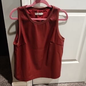 Women's Red Faux Leather        Sleeveless Top